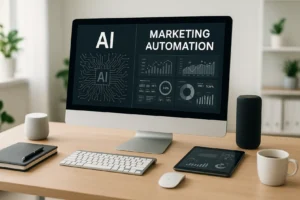 Przykład wykresu przedstawiającego automatyzację marketingu za pomocą AI w małej firmie.