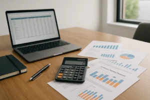 Grafika przedstawiająca szkolenie zespołowe z wykorzystaniem dotacji