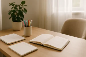 Kalendarz miesięczny z zaplanowanymi celami