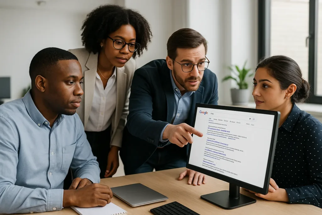 Lokalna firma optymalizująca swoją stronę internetową i profil Google.
