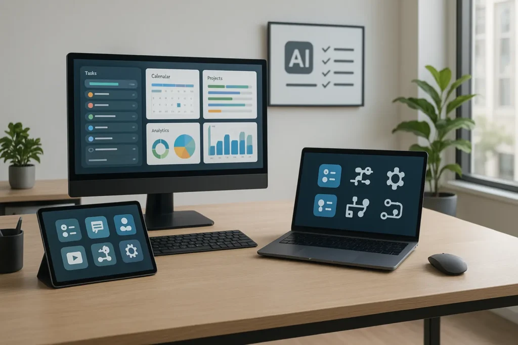 Ilustracja przedstawiająca wykorzystanie sztucznej inteligencji w biznesie
