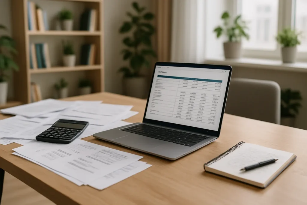 Młody przedsiębiorca pracujący nad strategiami finansowania bez zewnętrznych źródeł