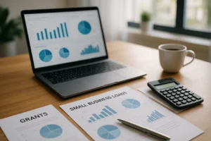 Właściciel małej firmy porównuje oferty finansowe